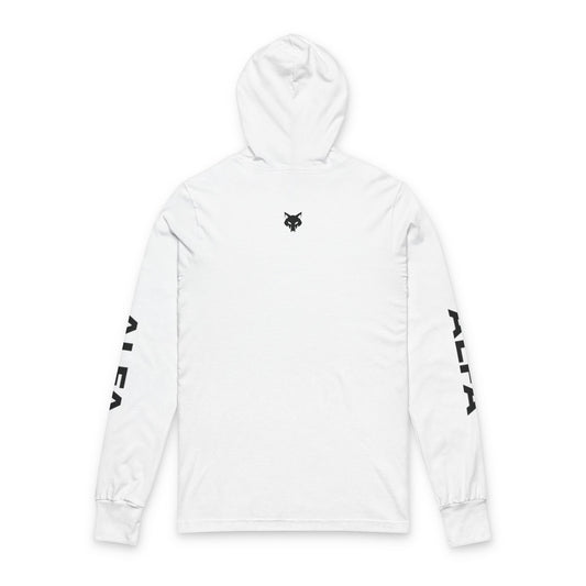 Maglietta unisex con cappuccio e maniche lunghe