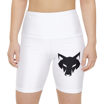 Elegante pantaloncino da allenamento da donna con audace disegno di lupo