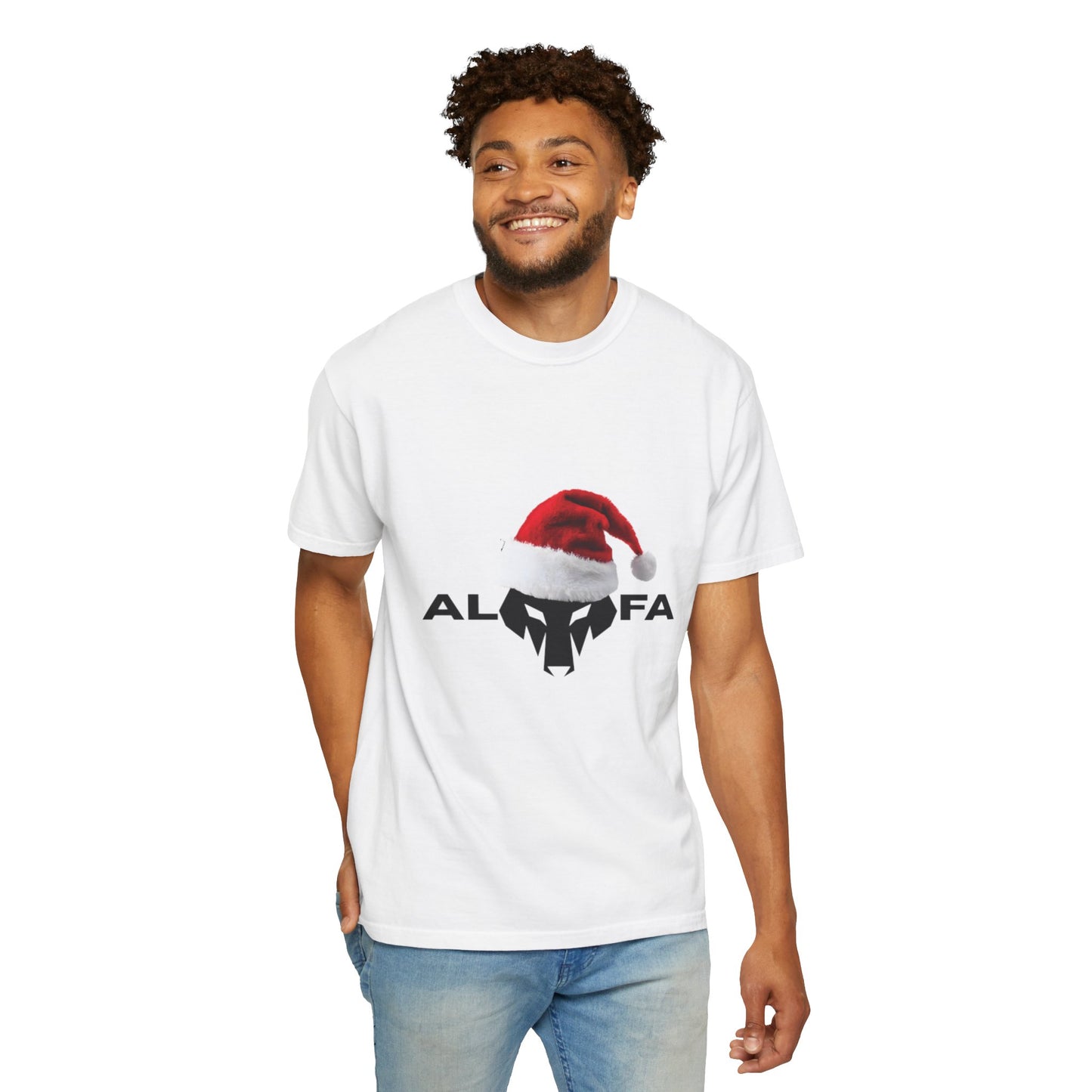 Maglietta unisex Holiday Spirit con grafica Babbo Natale