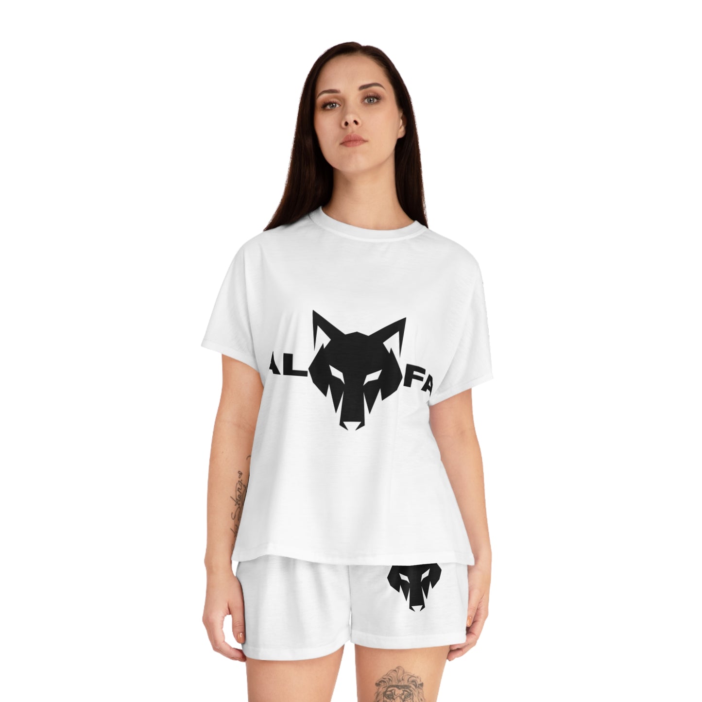 Set pigiama corto da donna Alfa - Comodi capi da notte con un audace design grafico