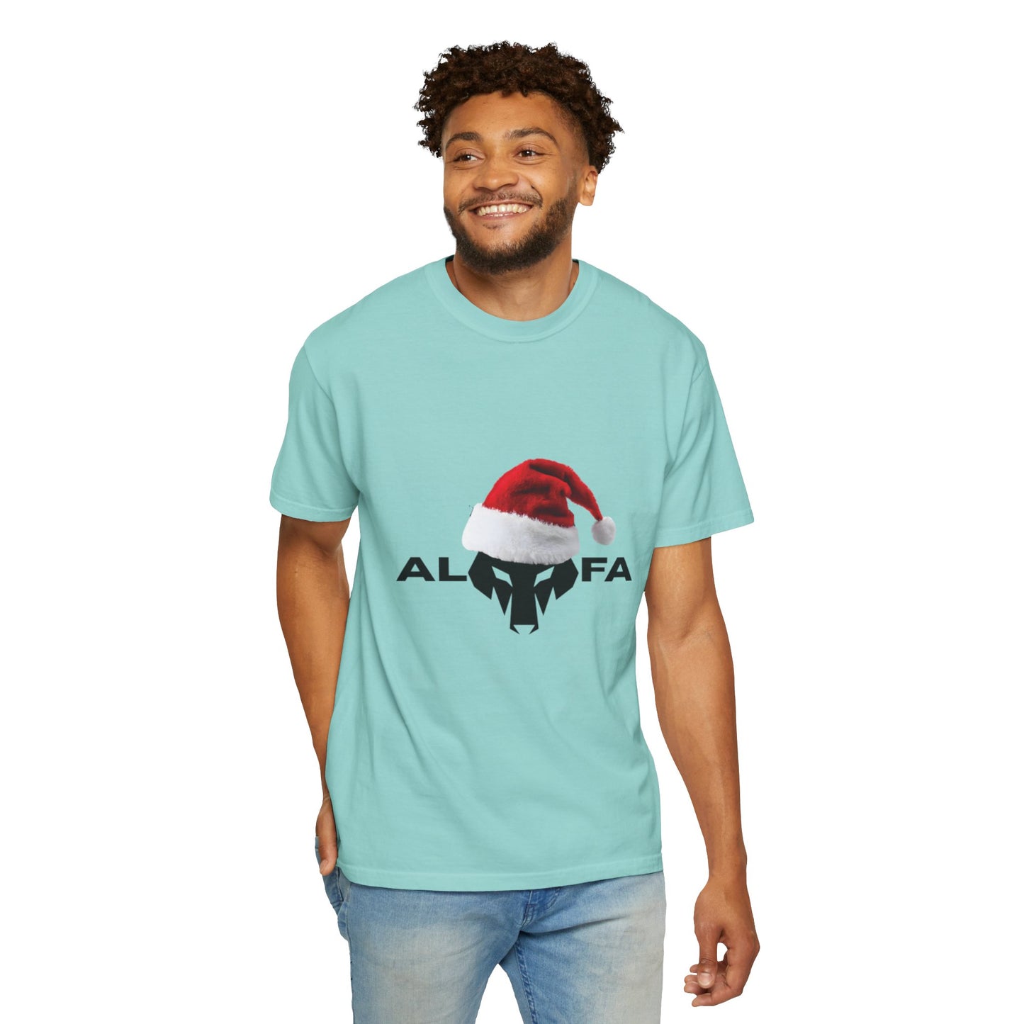 Maglietta unisex Holiday Spirit con grafica Babbo Natale
